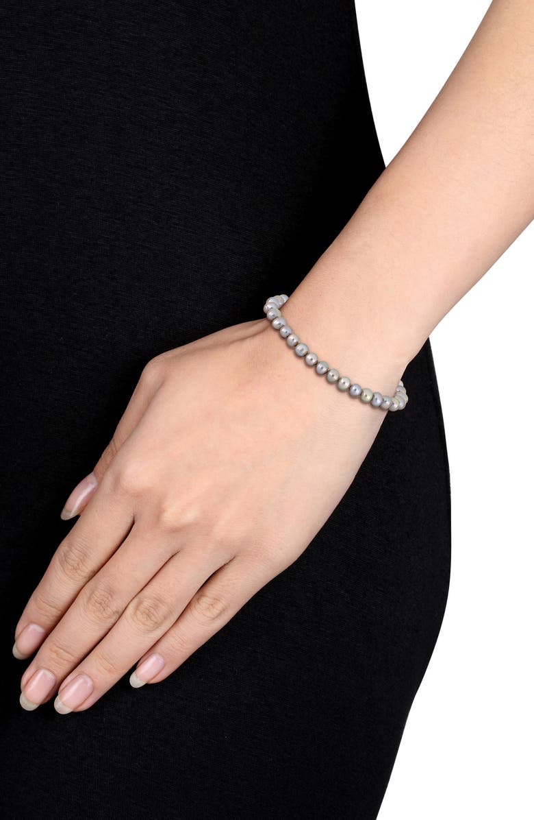 DELMAR 5-5.5mm Cultured Freshwater Pearl Bracelet, Alternate, color, Grey