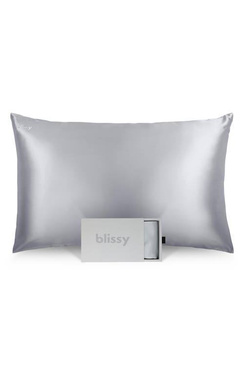 BLISSY Mulberry Silk Pillowcase in Silver 