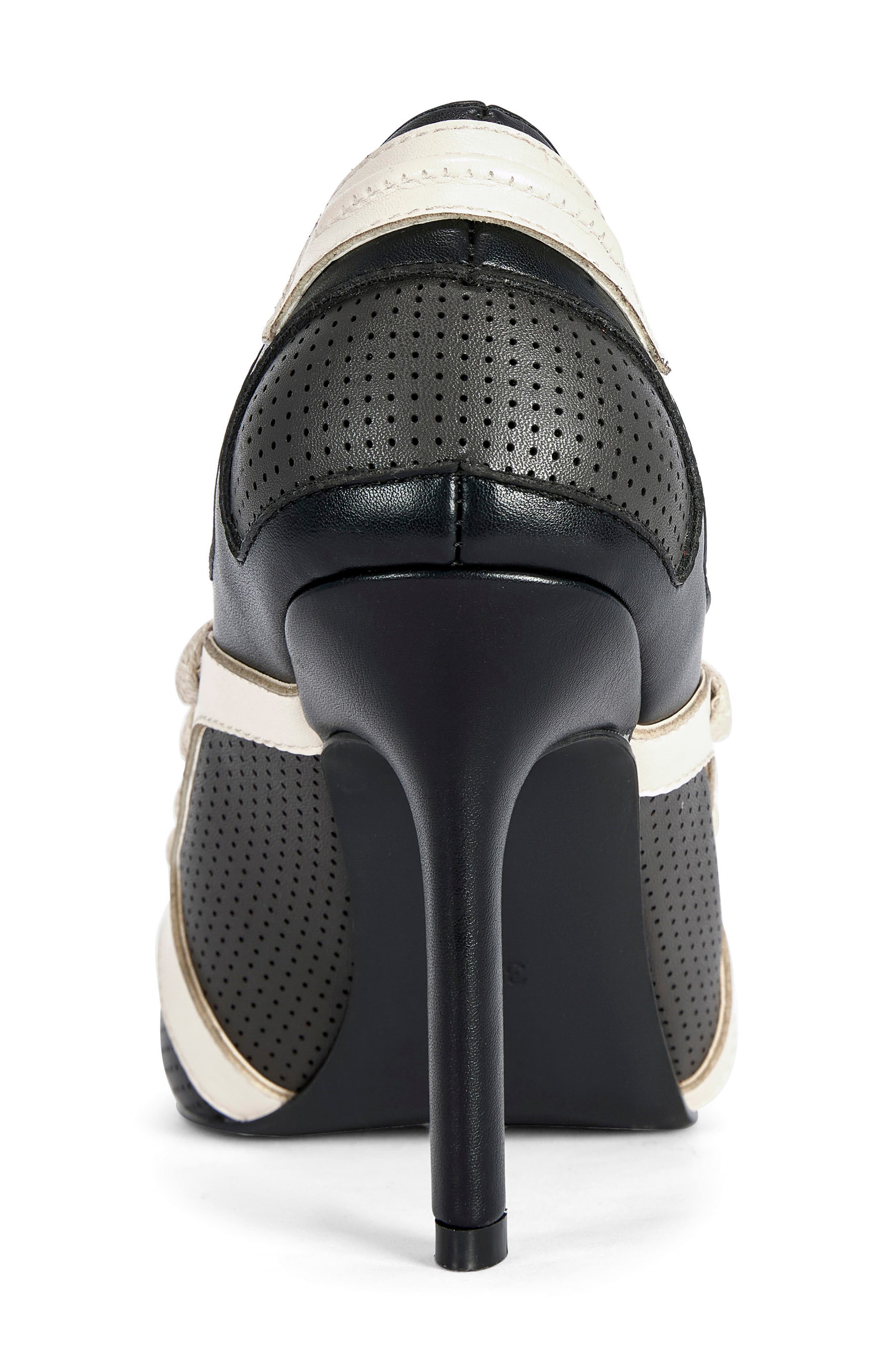 Firestring Pointed Toe Pump, Alternate, color, BLACK CREAM