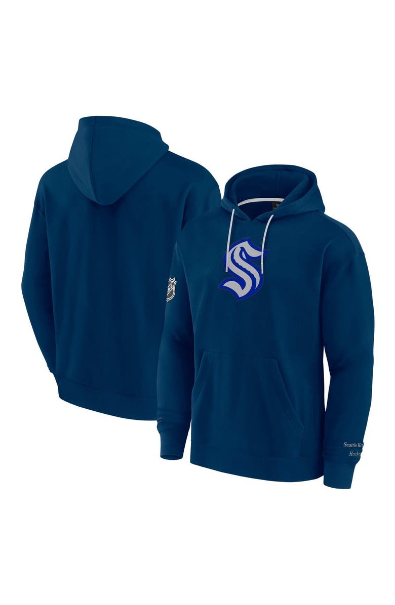 FANATICS Men's Fanatics Deep Sea Blue Seattle Kraken Elements Pace Pullover Hoodie, Alternate, color, Navy