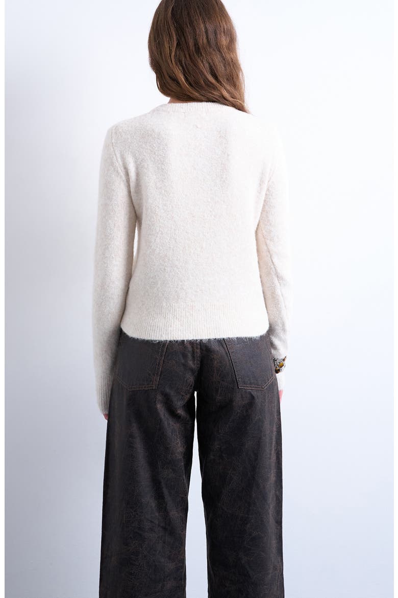 Covered Button Cardigan, Alternate, color, IVORY