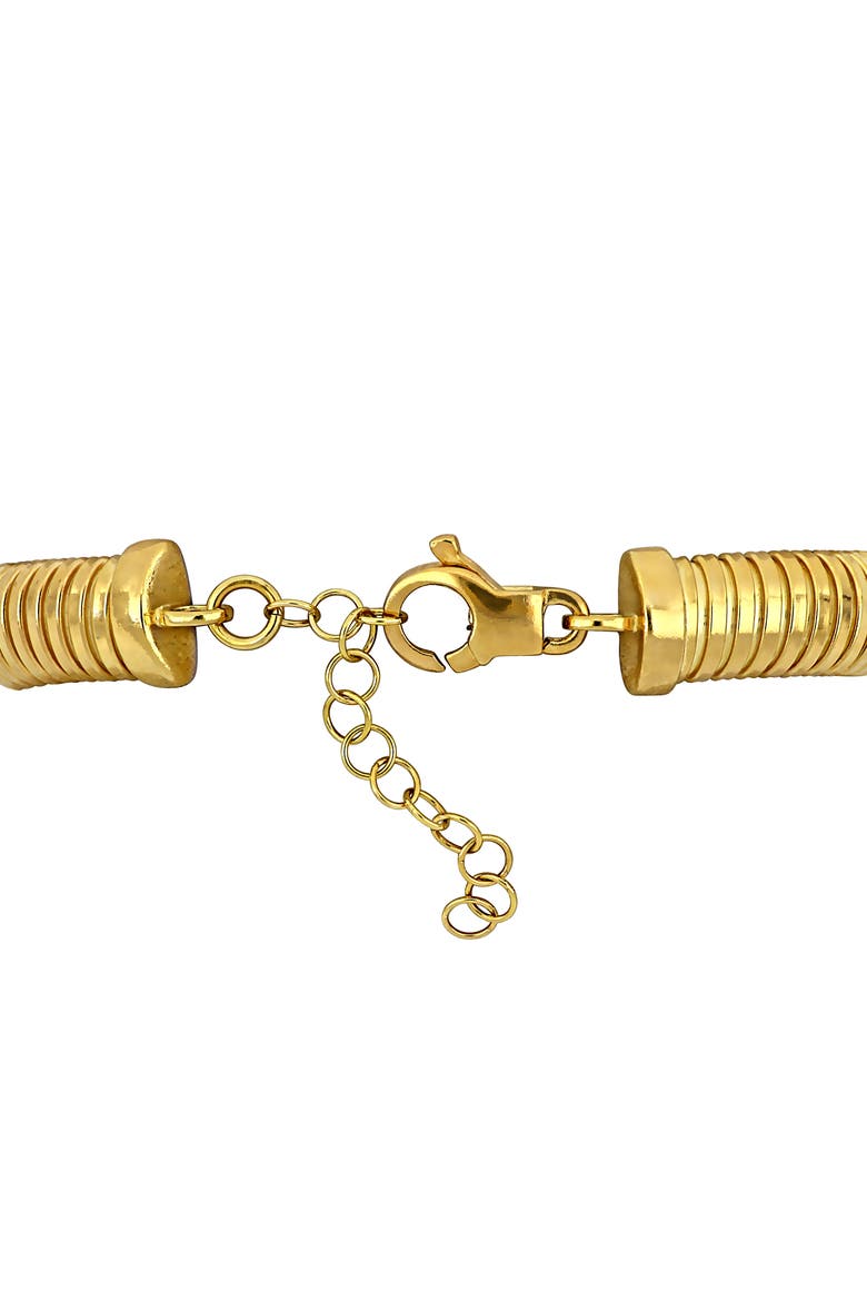 Cubic Zirconia Omega Style Bracelet Yellow Plated, Alternate, color, Yellow-Plated