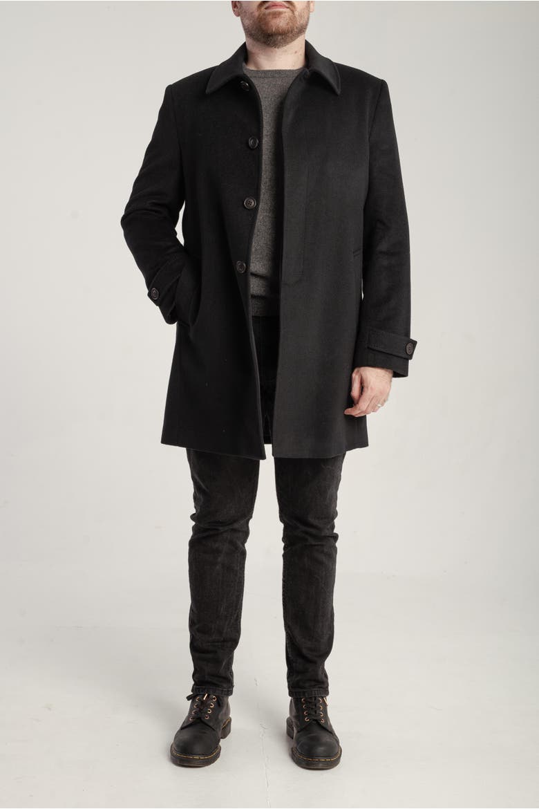 Cashmere Single Breasted Coat, Alternate, color, Black