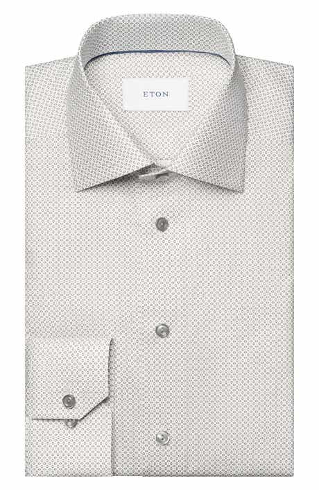 Slim Fit Geometric Print Dress Shirt