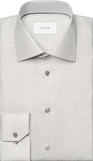 Eton Slim Fit Geometric Print Dress Shirt