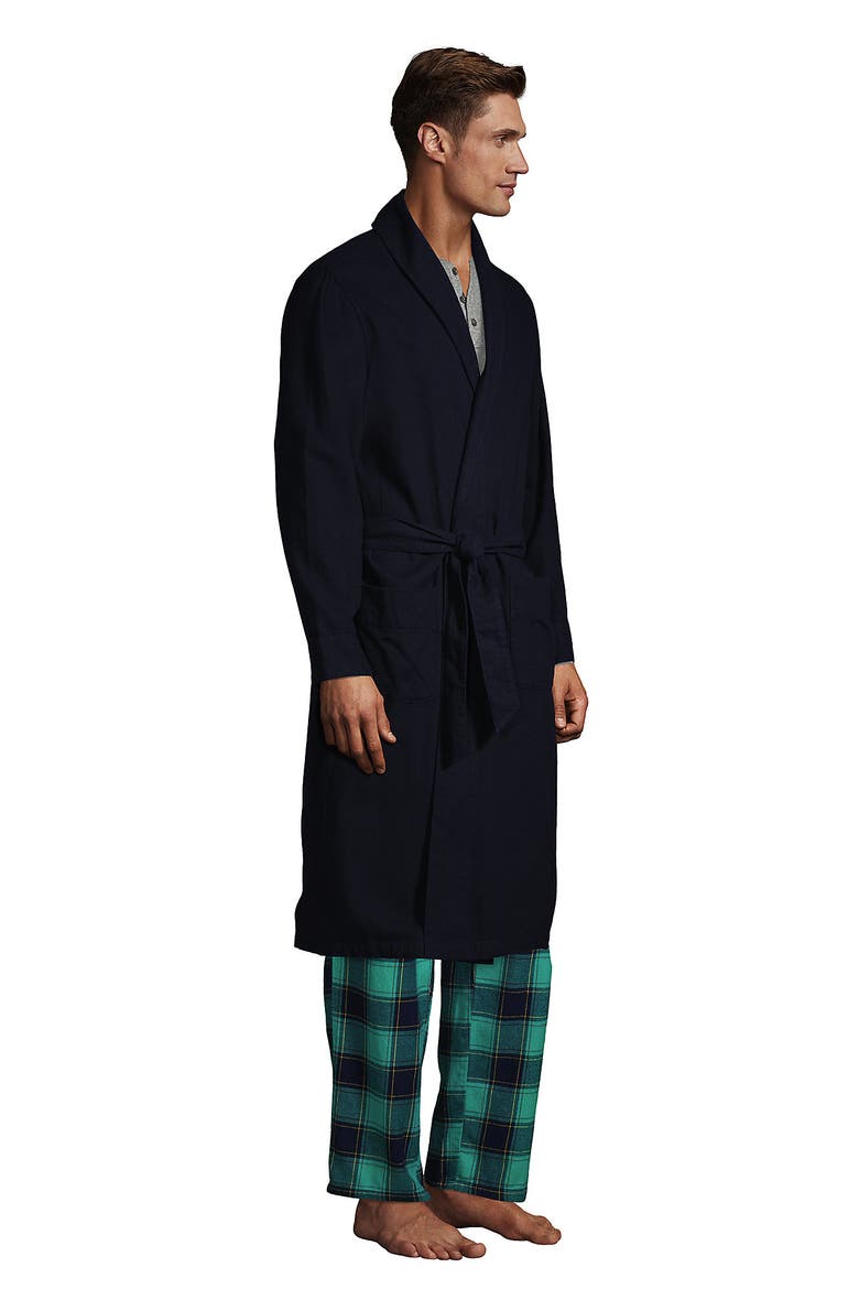 Flannel Robe, Alternate, color, Radiant Navy