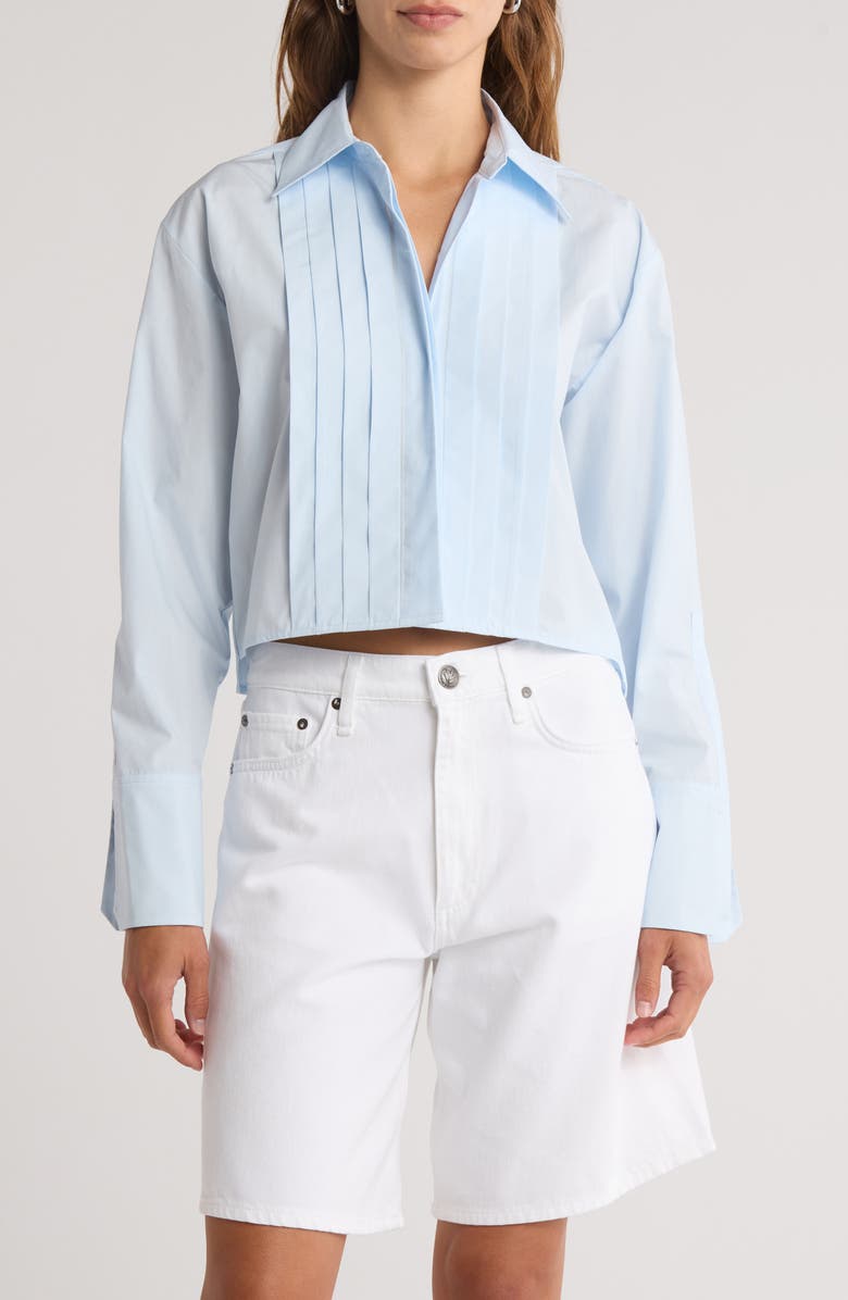 A.L.C. Cam Cotton Button-Up Shirt, Main, color, Ice Water
