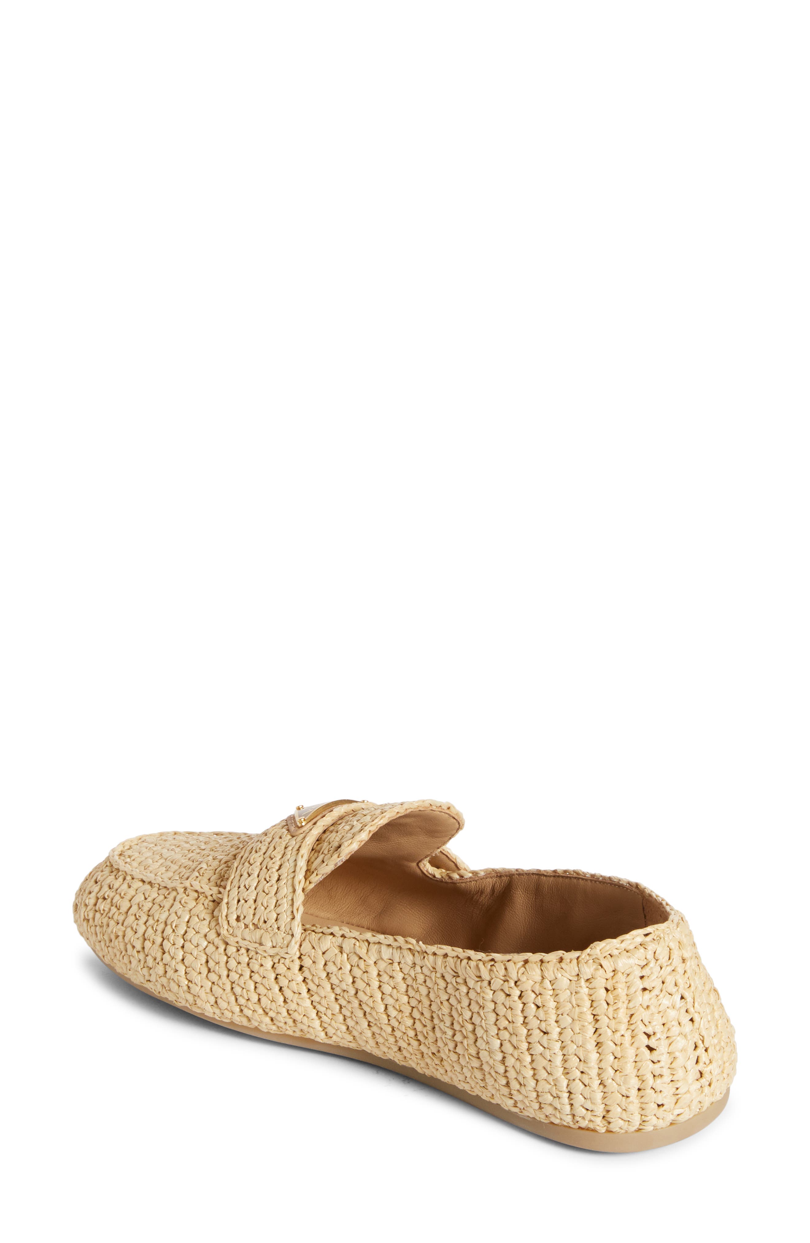 Prada Raffia Espadrille Loafer, Alternate, color, 