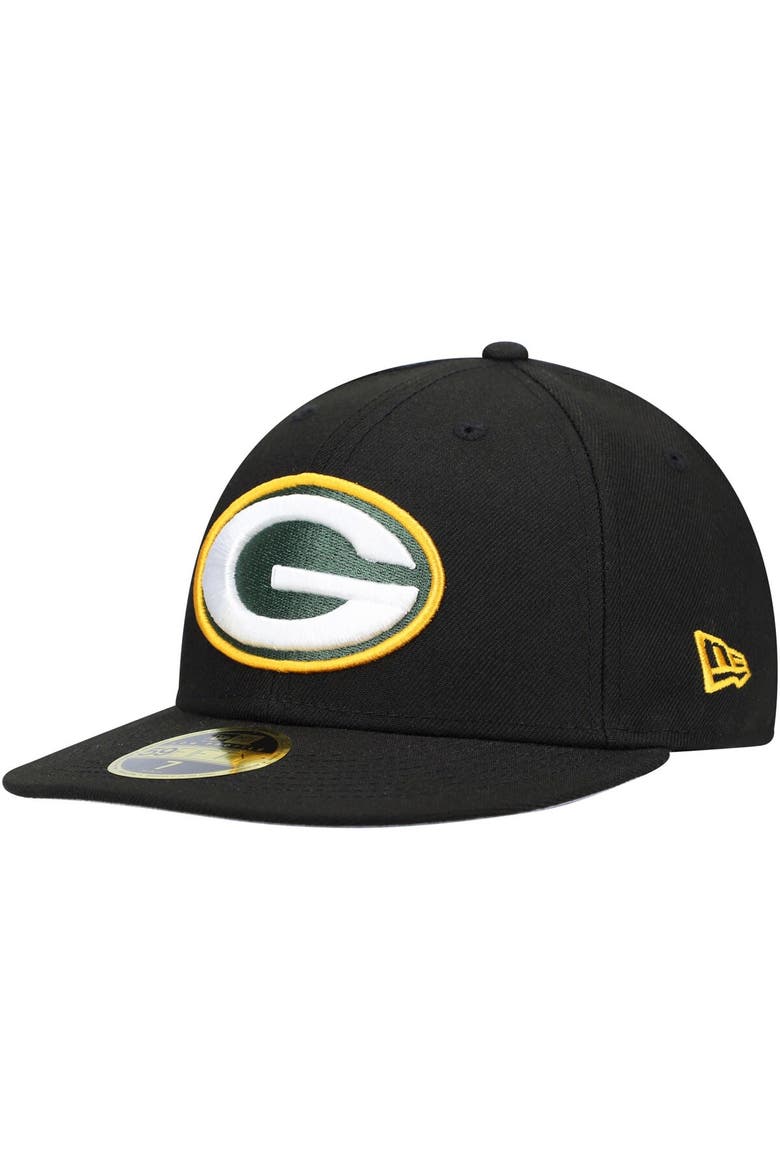 Men's New Era Black Green Bay Packers Omaha Low Profile 59FIFTY Fitted Hat, Alternate, color, Black