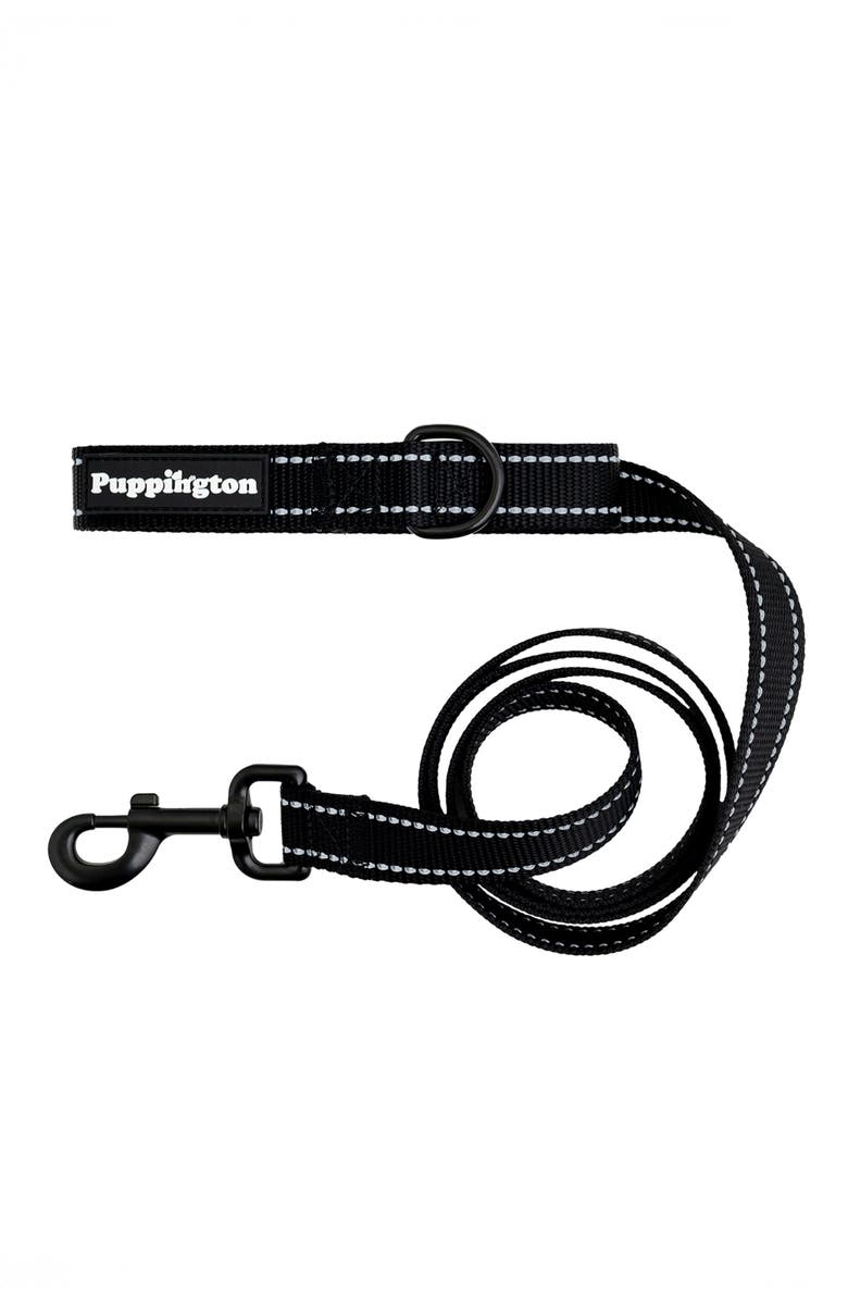 Puppington Reflective Leash, Main, color, Onyx Black