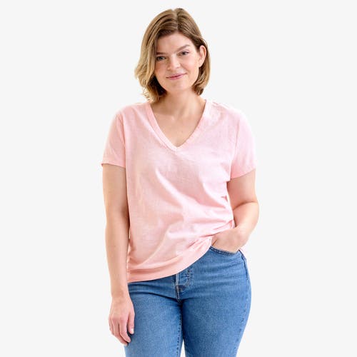 Shop Primary Adult Classic Slub V-neck Tee In Flamingo