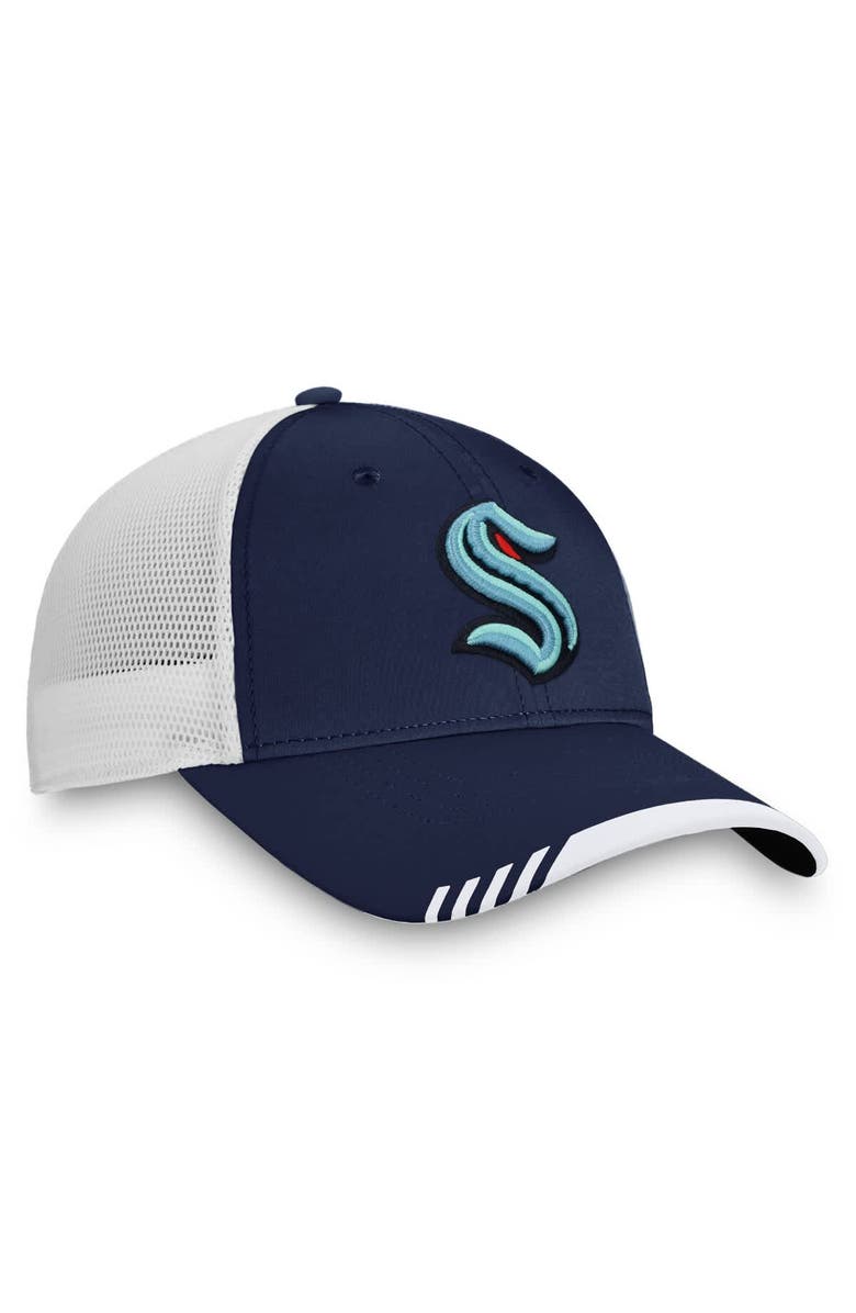 FANATICS Men's Fanatics Navy Seattle Kraken Authentic Pro Locker Room Trucker Adjustable Hat, Alternate, color,