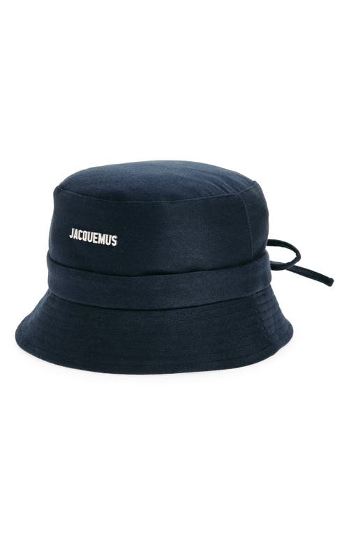 Jacquemus Womens Dark Navy Le Bob Gadjo Brand-plaque Cotton Bucket Hat In Dark Navy 390