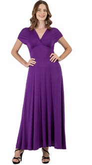 24seven Comfort Apparel V-Neck Sleeveless Maxi Dress with Belt