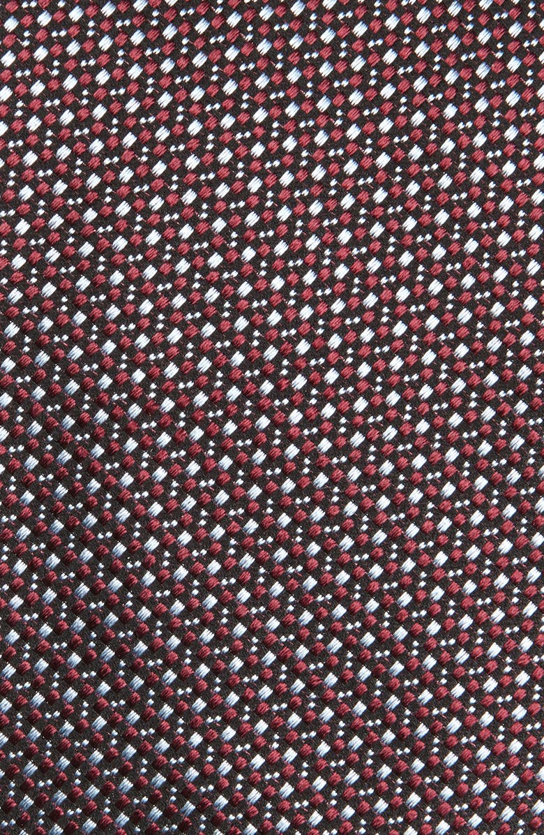 ZEGNA TIES Geometric Silk Jacquard Tie, Alternate, color, Dark Red