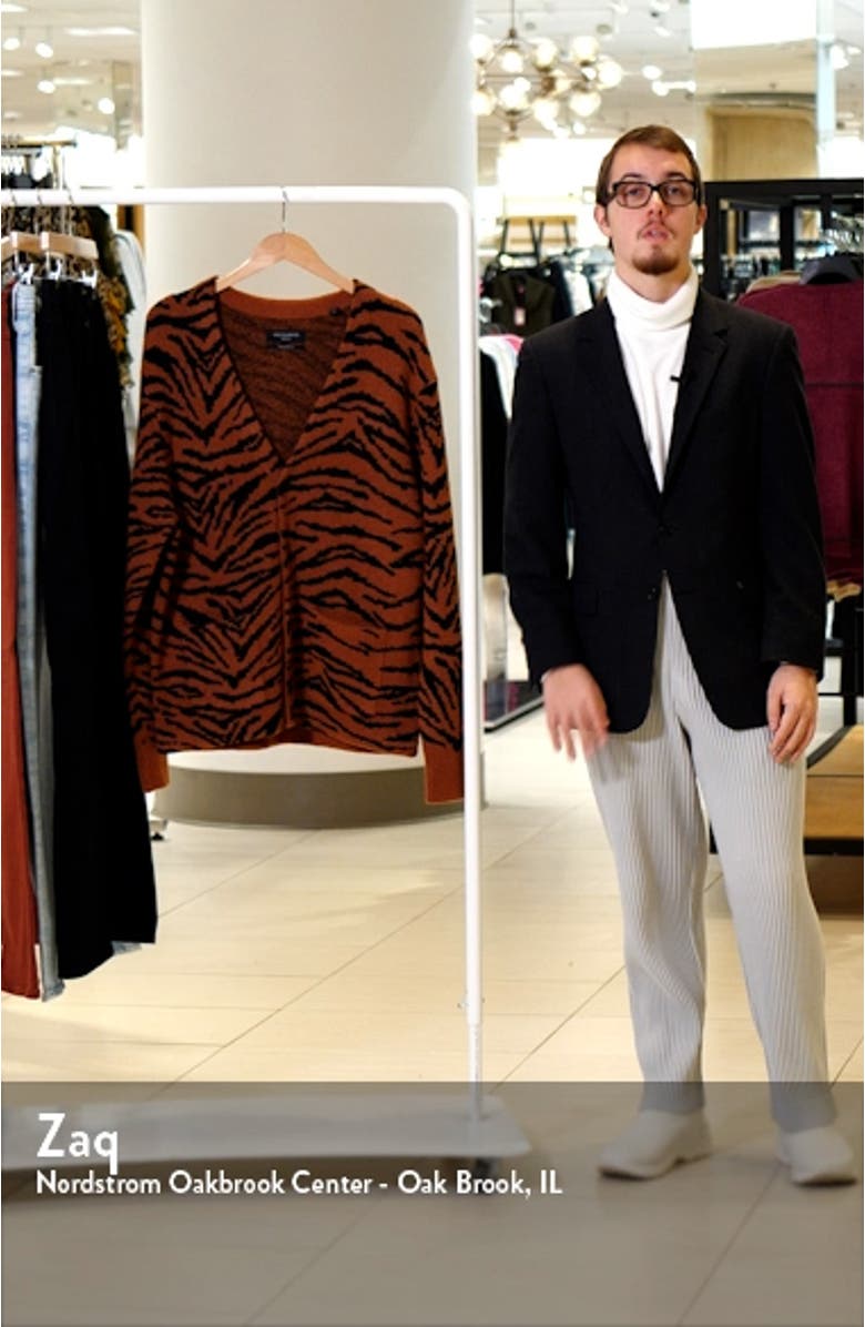 Catt Tiger Stripe Bouclé Cardigan, sales video thumbnail