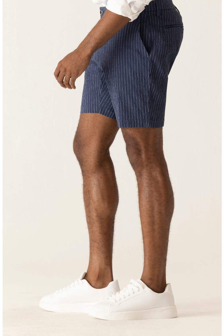 Oasis Seersucker Bermuda Shorts, Alternate, color, INDIGO/ NATURAL