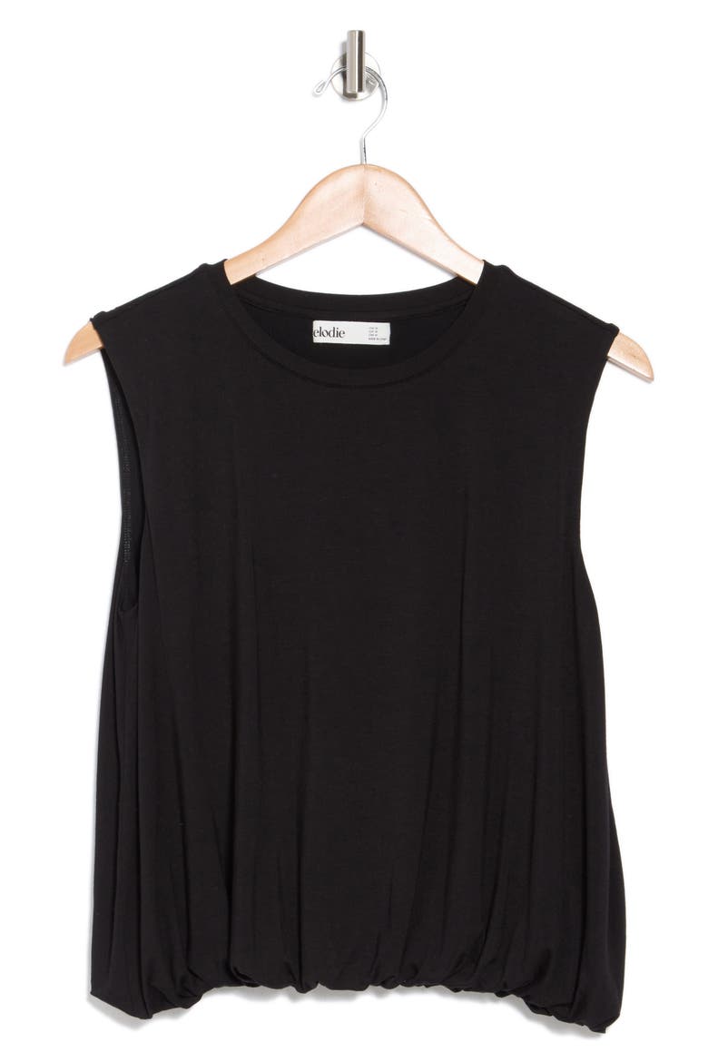 Sleeveless Bubble Hem Top, Alternate, color, BLACK