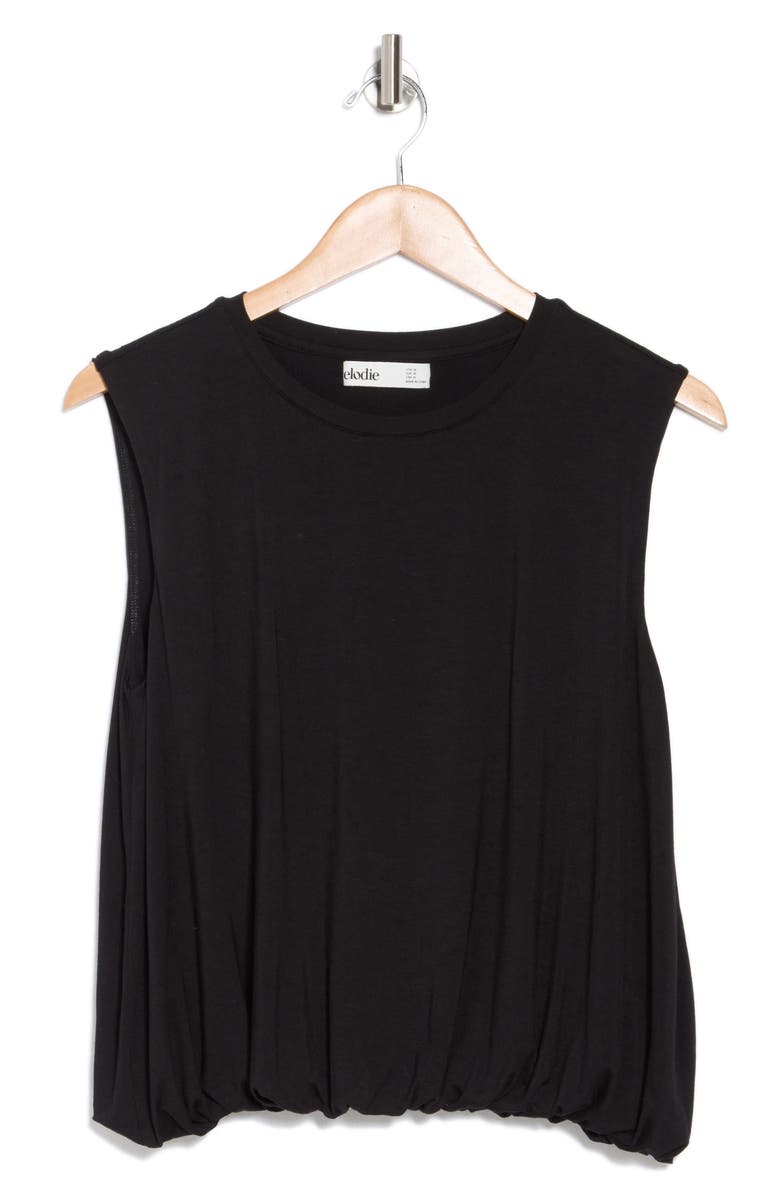 Elodie Sleeveless Bubble Hem Top, Alternate, color, Black