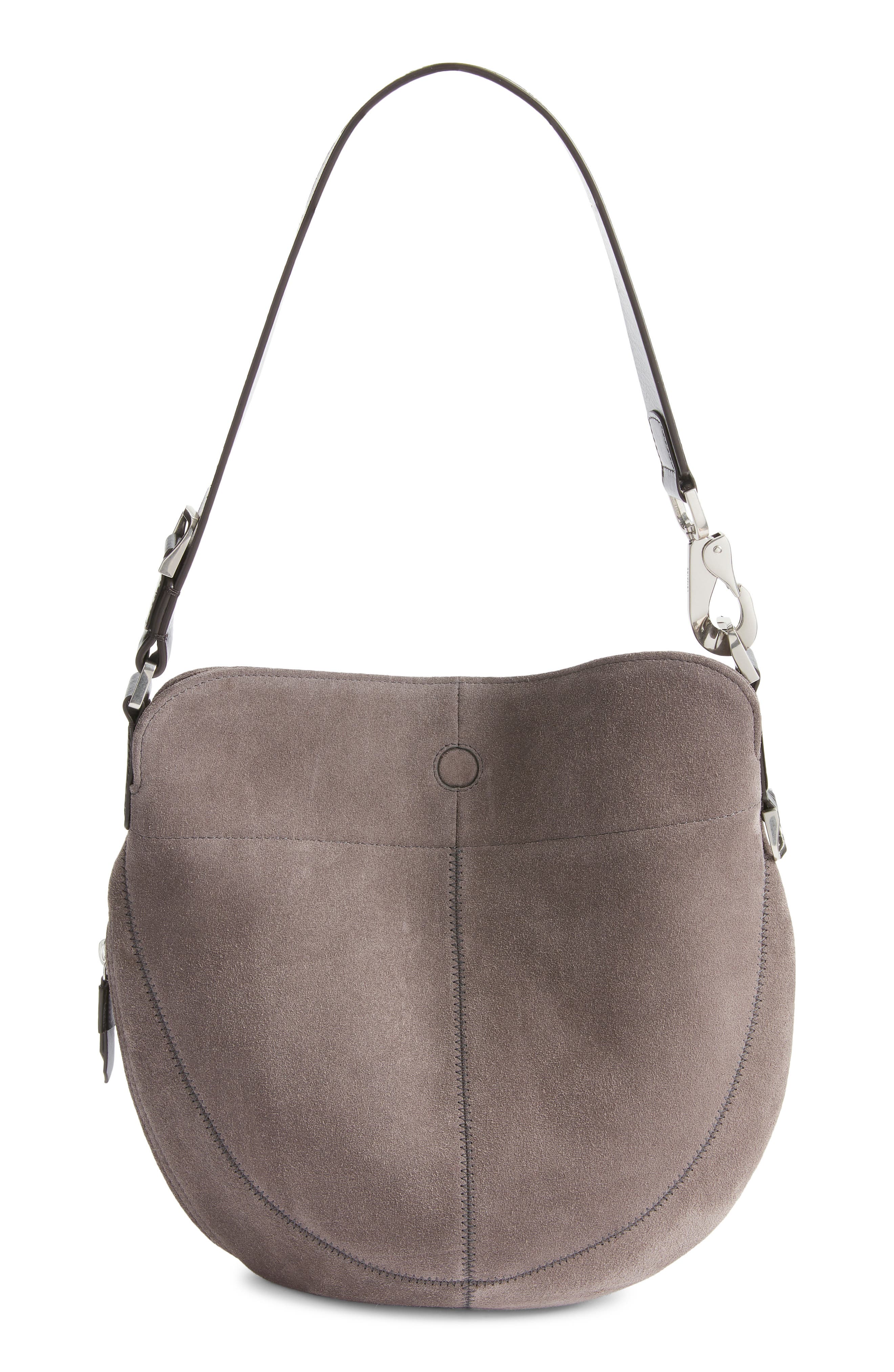 Lemaire Quiver Clip Suede Hobo Bag, Alternate, color, Mink