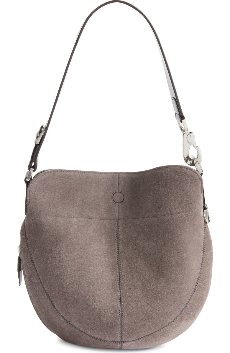 Lemaire Quiver Clip Suede Hobo Bag, Alternate, color, Mink