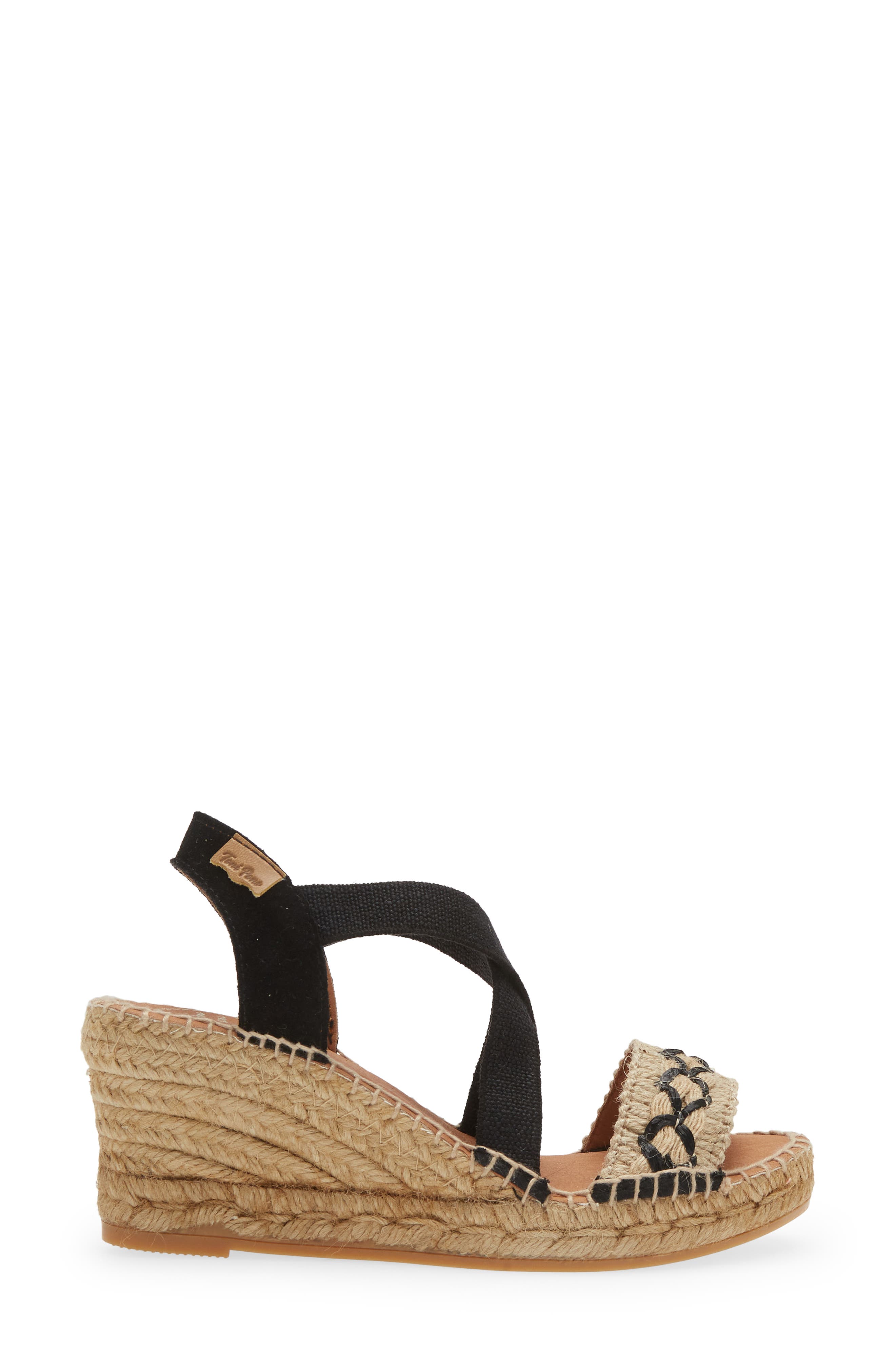 Toni Pons Susa Espadrille Wedge Sandal, Alternate, color, Negre/ Black