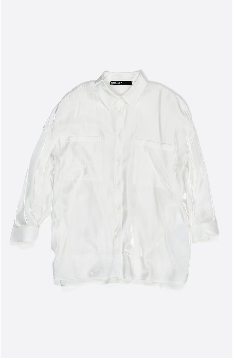 Bimba y Lola Shiny Oversize Shirt, Alternate, color, White