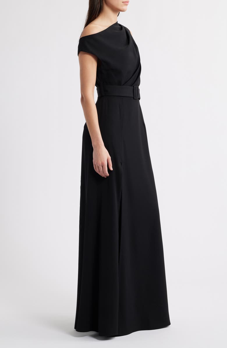 Black Halo Caprina One-Shoulder A-Line Gown, Alternate, color, Black