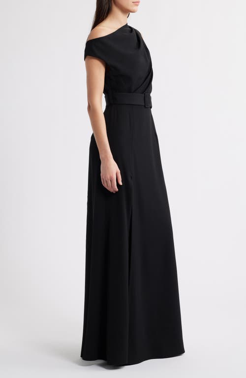 Black Halo Caprina One-shoulder A-line Gown In Black