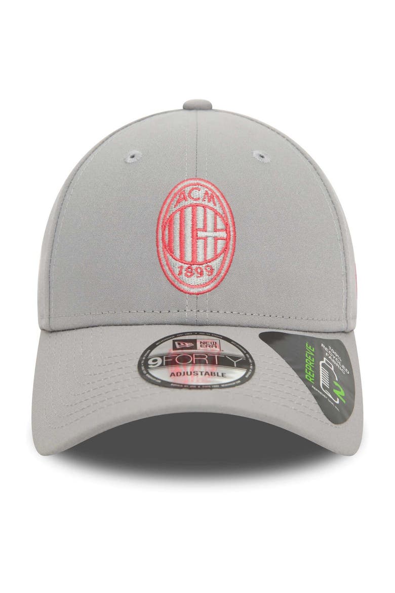 Men's New Era Gray AC Milan Seasonal Color Repreve 9FORTY Adjustable Hat, Alternate, color, Gray