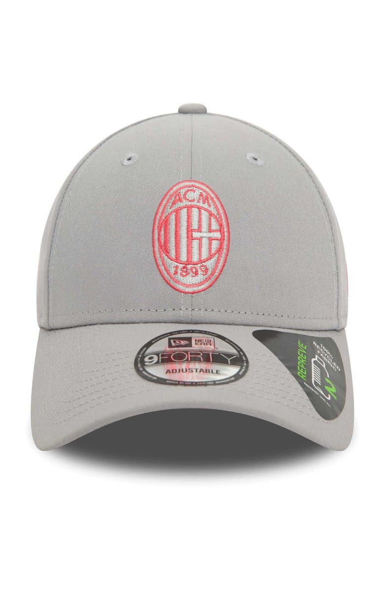 New Era Men's New Era Gray AC Milan Seasonal Color Repreve 9FORTY Adjustable Hat, Alternate, color, 