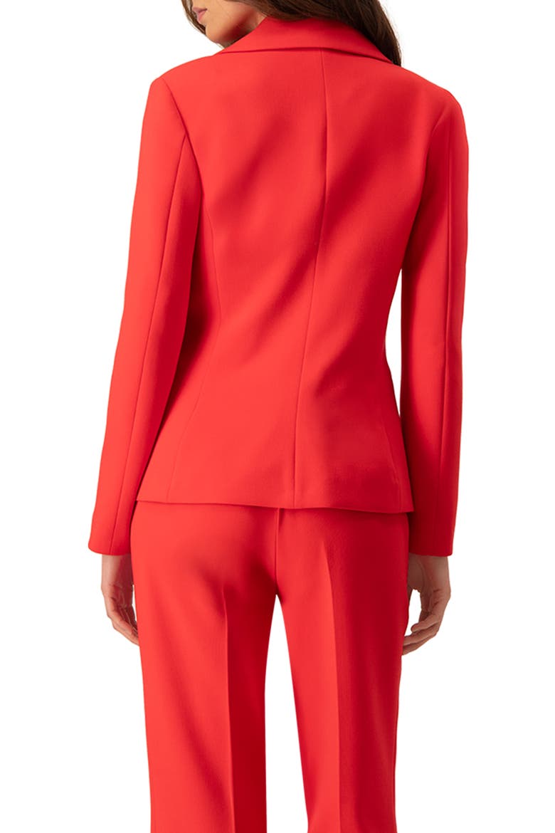 Single-Button Blazer in Vibrant Red, Alternate, color, Red