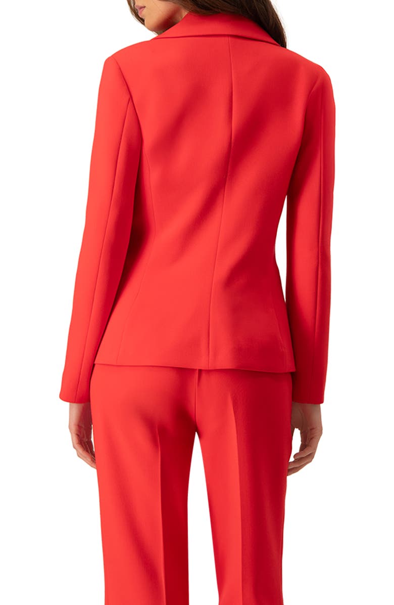 IVONNE Single-Button Blazer in Vibrant Red, Alternate, color, Red