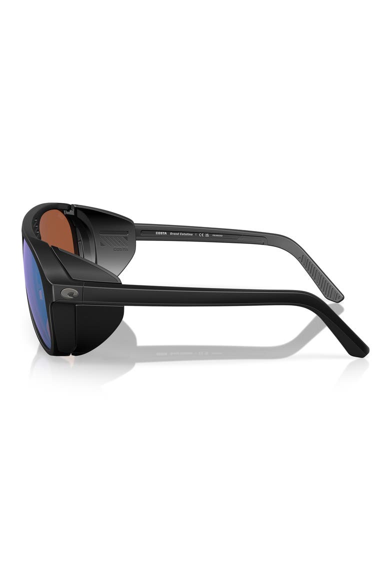 Grand Catalina 59mm Polarized Mirrored Aviator Sunglasses, Alternate, color, BLACK / GREEN MIRROR 580G