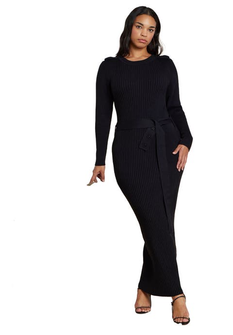 Multi Rib Maxi Sweater Dress (Plus)