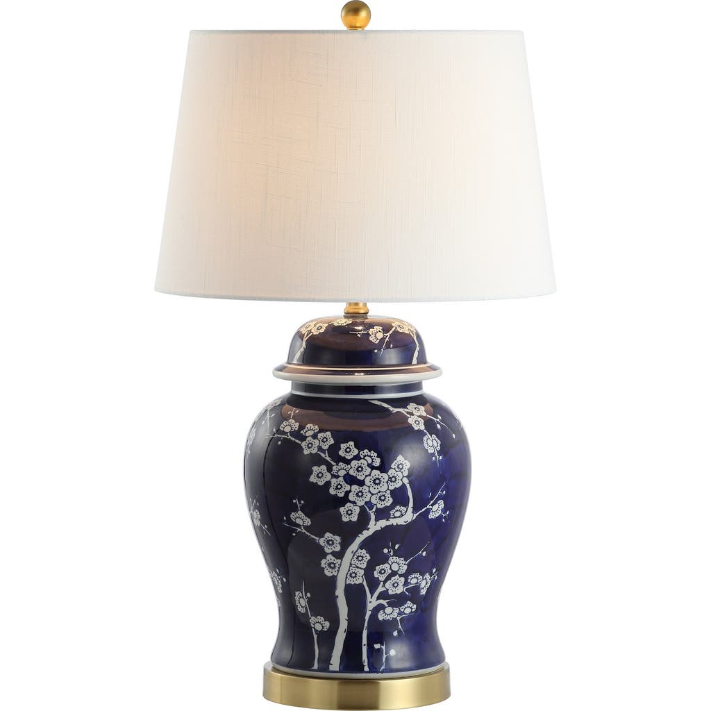 Jonathan Y Gracie 29.5" Ginger Jar Ceramic/metal Led Table Lamp In White/navy