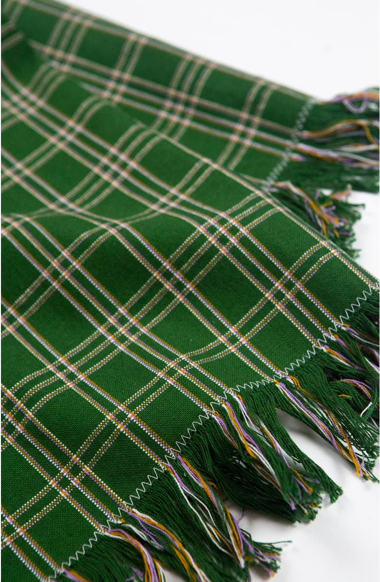 Archive New York Chiapas Plaid Handwoven Cotton Kitchen Towel, Alternate, color, Green