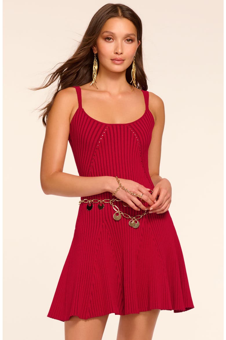 Lidia Rib Minidress, Alternate, color, SCARLET RED