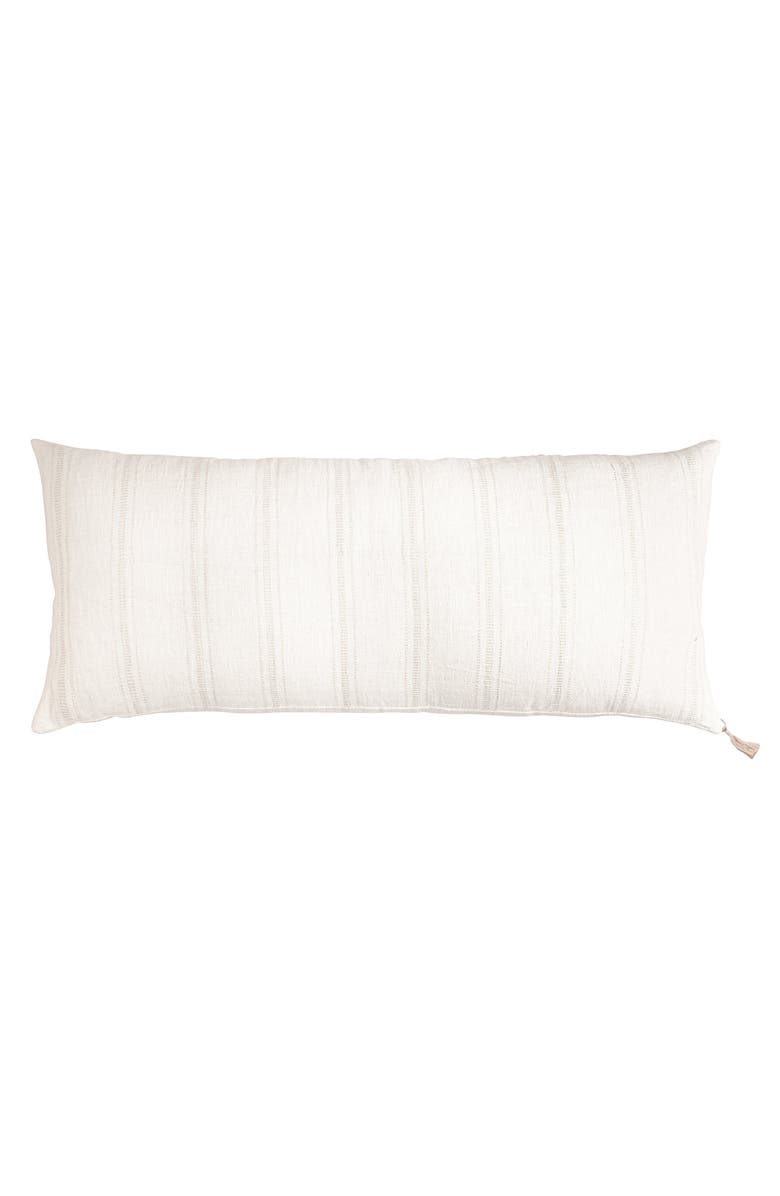 Anaya Grey Petite Stripe Linen Pillow Cover Only, Main, color, White