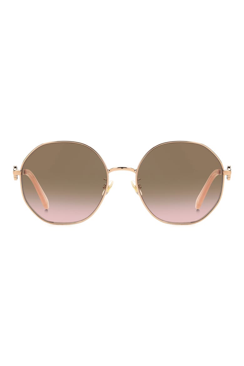 56mm round sunglasses, Main, color, ROSE GOLD