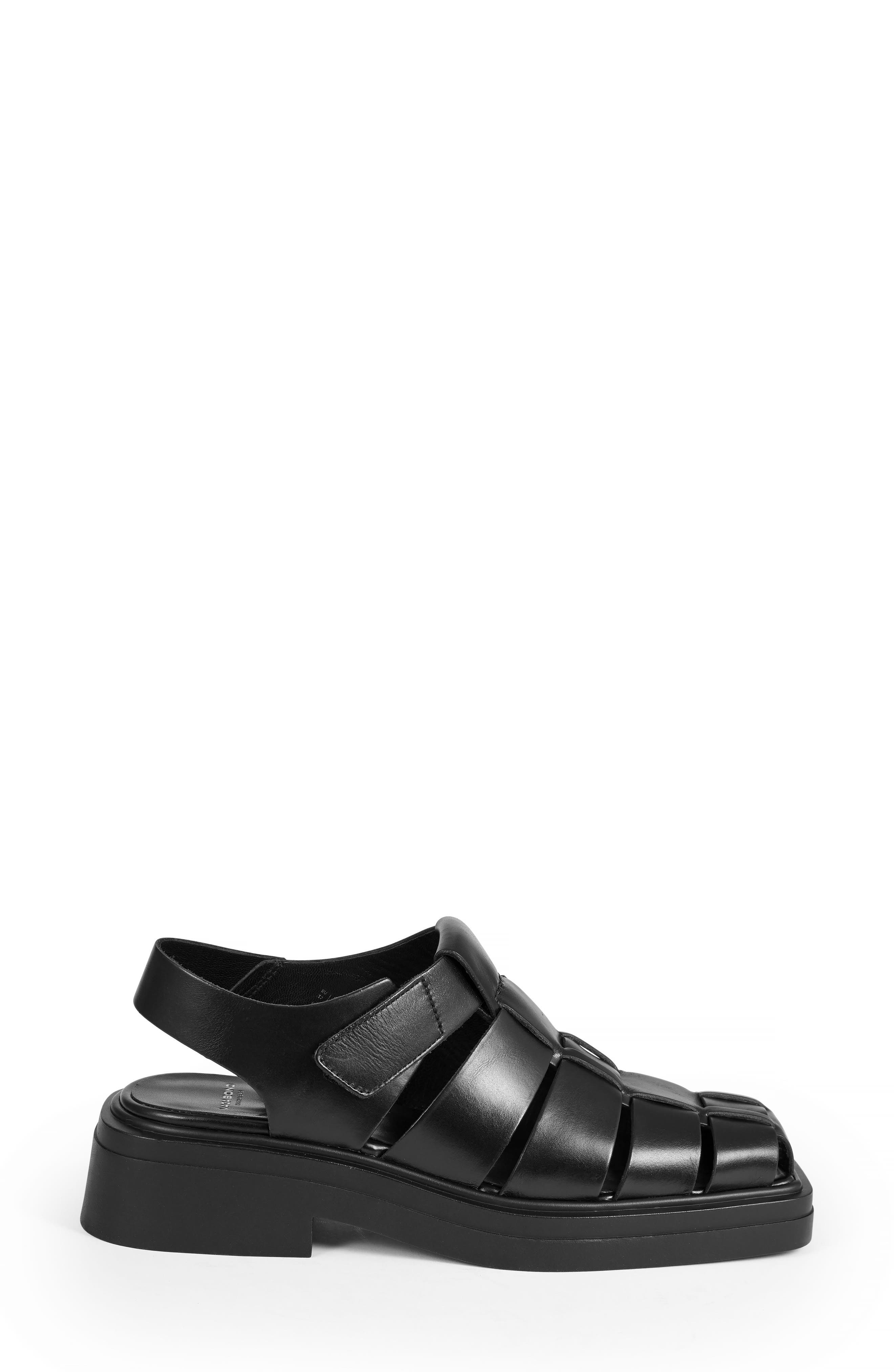 Eyra Fisherman Platform Sandal, Alternate, color, BLACK