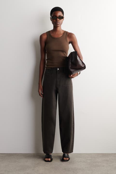 Patch-Pocket Straight-Leg Jeans