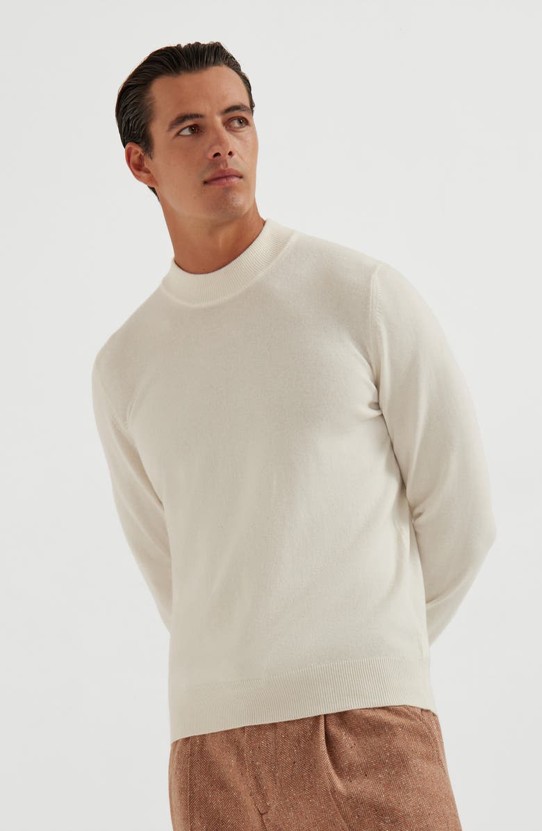 Brunello Cucinelli Funnel neck sweater, Alternate, color, Panama