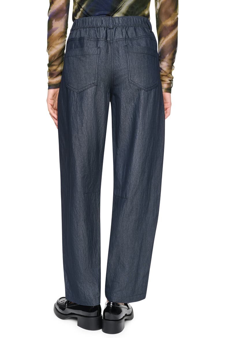 Barrel Leg Sanded Twill Pants, Alternate, color, DARK INDIGO WASH