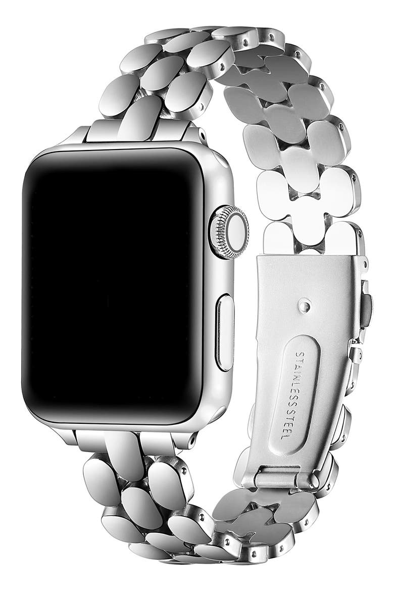 Emery Apple Watch® Bracelet Watchband, Alternate, color, SILVER