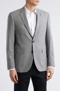 AllSaints Ross Slim Fit Grey Mélange Stretch Wool Sport Coat