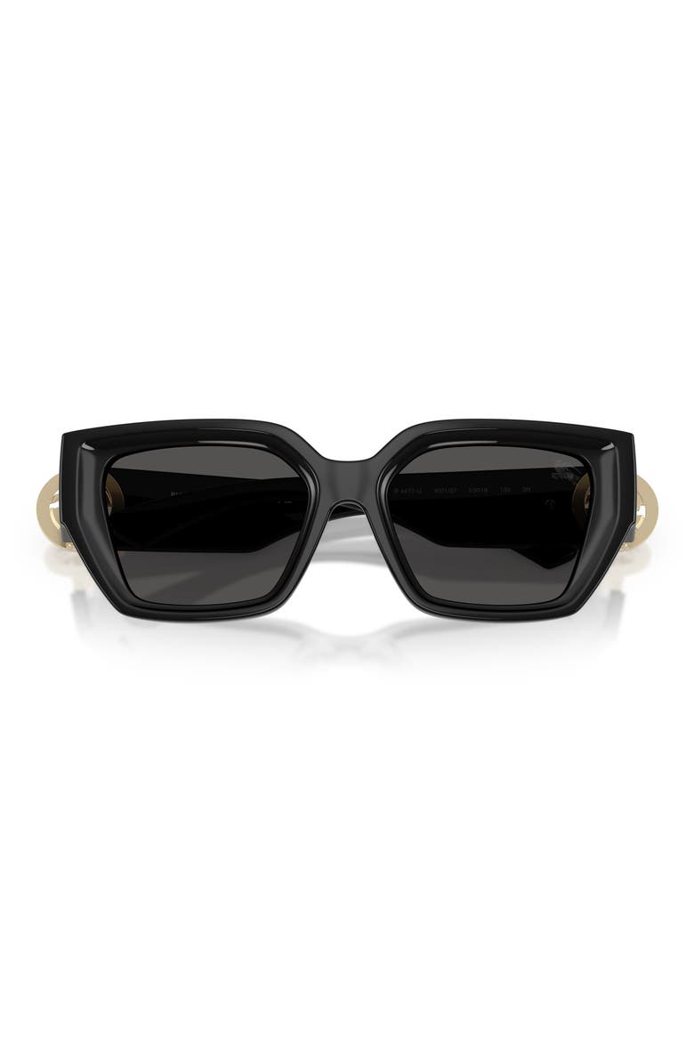 53mm Square Sunglasses, Alternate, color, BLACK / DARK GERY