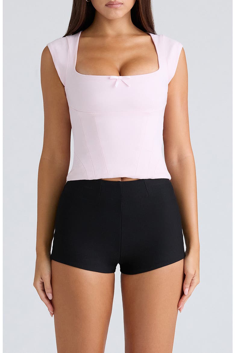 The Cap Sleeve Corset Top, Main, color, BALLERINA PINK