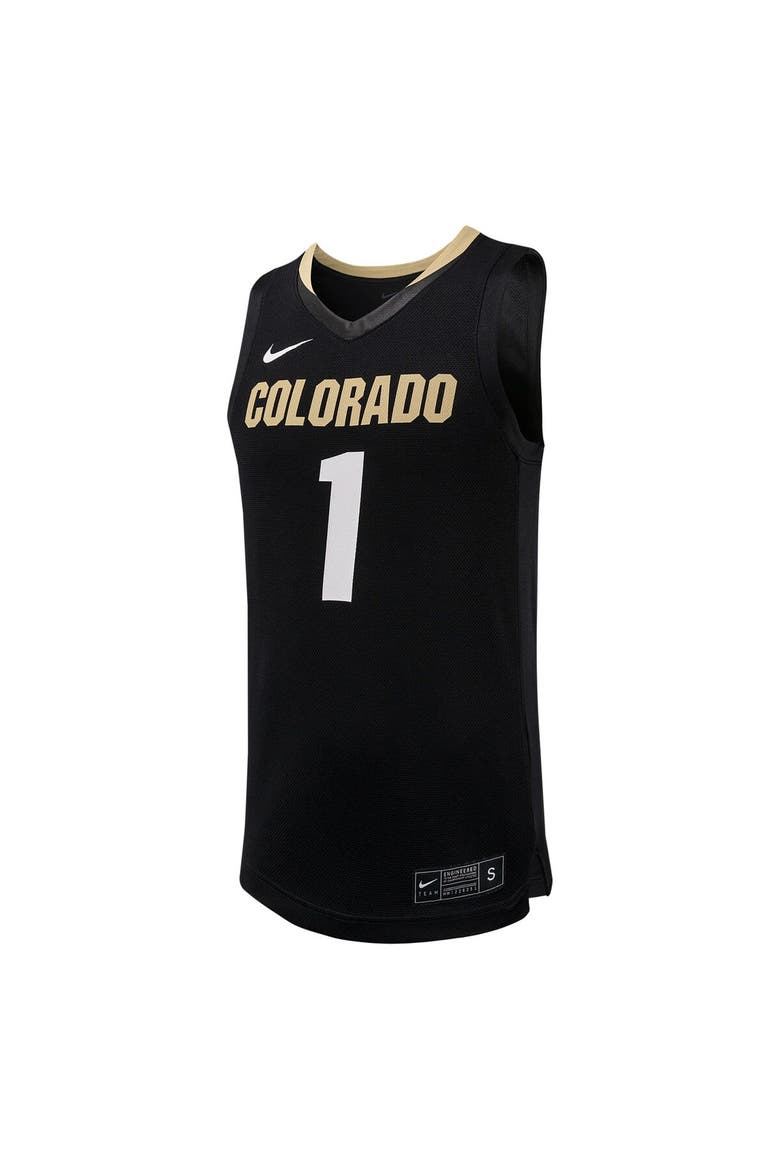 Men's Nike #1 Black Colorado Buffaloes Replica Basketball Jersey, Alternate, color, Black