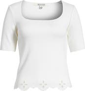 ZOE AND CLAIRE Embroidered Cutout Sweater